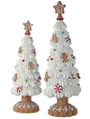 13-15" Tall Iced Gingerbread Sweet Treats Christmas Village Tree Set of 2