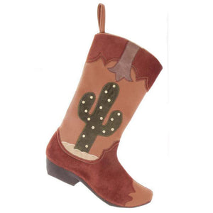 Kurt Adler Brown Western Cowboy Boot Design 18.5" Christmas Stocking