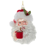 Kurt Adler 5.5" Winking Santa with Cocoa Red Glass Noble Gems Christmas Ornament