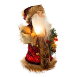 10" Woodland Old World Santa Christmas Tree Topper Top Lights Burgundy