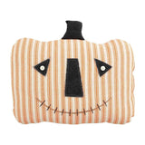 Mud Pie Home Halloween Pumpkin Jack O Lantern Tick Stripe Shape Pillow