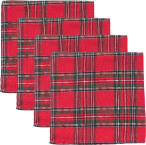 C & F Quilted Products Arlington Tartan Plaid Christmas Cloth Napkin-Set of 4