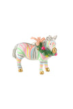 Cody Foster Pastel Color Striped Zebra Zoo 3.75" Christmas Tree Ornament