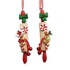 Gingerbread Boy Girl on Baking Rolling Pin Christmas Ornament Set of 2