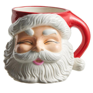 RAZ 7.5" Red Winking Santa Claus Mug Style Candy Plant Container