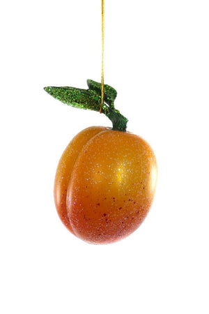 Cody Foster Shiny Apricot on Branch Orchard Fake Food Glass Ornament