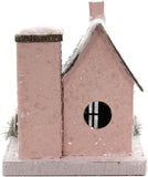 Cody Foster 7" Petite Pink Christmas Mantel Village House with Deer and Tree