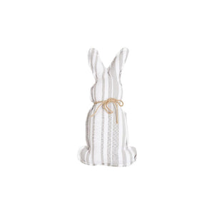 Bunny Shaped Tan White Stripe Easter Spring Decor Throw Pillow 8" x 16"