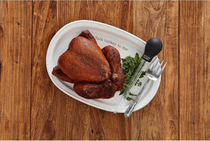 Mud Pie Home TALK TURKEY TO ME Serving Platter Fork and Baster Set