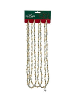 9 Foot Ivory and Gold Bead Christmas Tree Garland String
