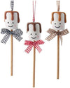 5.25" Marshmallow on Popsicle Stick Chocolate Candy Christmas Ornament Set of 3