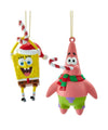 Kurt Adler 4" Spongebob Squarepants Patrick Candy Cane Christmas Ornament Set of 2