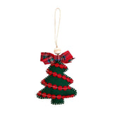 Mud Pie Home Tree Tartan Bow Felt Handmade Sytle Christmas Ornament