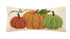 Autumn Color Pumpkins On Ivory 12" x 5" Thanksgiving Fall Pillow