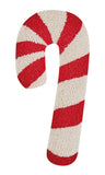 Christmas Candy Cane Shape Hook Wool Throw Pillow 16" Tall