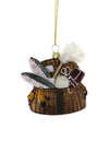 Cody Foster Fly Fishing Creel Basket Fish Rod Fisherman Glass Ornament