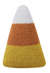 Halloween Candy Corn Shape Hook Wool Throw Pillow 8" x 12"