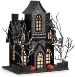 RAZ 11" Spooky Halloween Haunted House Black w/ Rhinestones