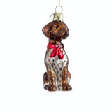 Kurt Adler Noble Gems 3.5" Glass German Shorthair Pointer Dog Christmas Tree Ornament