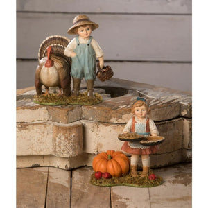 Bethany Lowe Timmy Autumn Thanksgiving Turkey Feeder Kids Holiday Figure