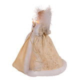 10" Natural Off-White Lighted Blonde Angel Christmas Tree Topper