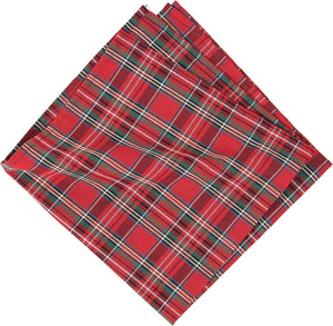 Red Tartan Christmas Plaid Cloth Napkins 18" Square Set of 4