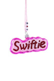 Cody Foster SWIFTIE Taylor Fan Club Logo Pink Glass Christmas Ornament