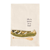 Mud Pie Home LIFE IS BETTER IN A BOAT Lakehouse Lake House Kitchen Towel