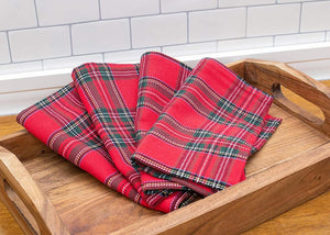 C & F Quilted Products Arlington Tartan Plaid Christmas Cloth Napkin