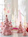 RAZ 13" Retro Light Pink Ceramic Vintage Style Christmas Tree