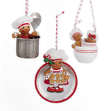 Kurt Adler Baking Gingerbread Men Cookies in Kitchen Utensil Christmas Ornament Set of 3