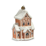 RAZ 4.75" Eric Cortina Gingerbread Cookie House Christmas Glass Ornament