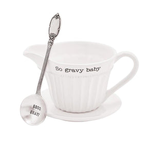 Mud Pie Home So Gravy Baby Circa Collection Boat Server with Ladle Set