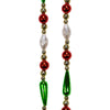 Kurt Adler 9' Green Red and White Bugle Plastic Bead Christmas Garland