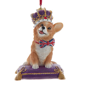 Queen Elizabeth British UK Royal Welch Corgi Puppy Dog Christmas Ornament