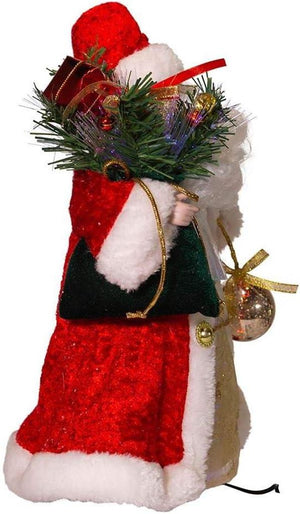 12" Festive Bright Red Santa LED Fiber Optic  Christmas Tree Topper