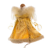 Kurt Adler 10" Ivory and Gold Lighted Angel Christmas Tree Topper Feather Wings