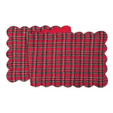 C & F Quilted Products Red Tartan Christmas Plaid Reversible Quilted Table Runner 14" x 51"