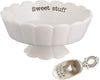 Mud Pie Home SWEET STUFF Circa Collection White Ceramic Candy Dish Bowl Scoop Set