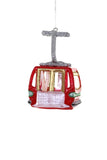 Cody Foster Gondola Ski Lift Red Skiing Glass Christmas Ornament