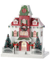 12" Red Green White Paper Putz Tudor Christmas Village House