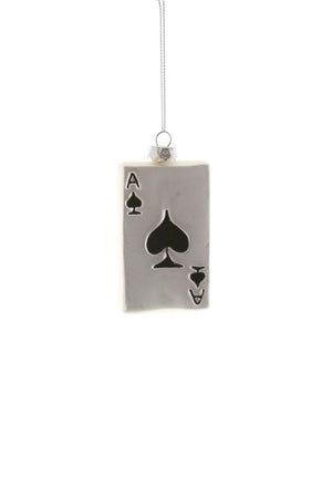 Cody Foster Ace of Spades Card Deck Poker Christmas Glass Ornament