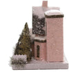 Cody Foster 7" Petite Pink Christmas Mantel Village House with Deer and Tree