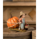 Bethany Lowe 5.5" Paulie Boy w/ Pumpkin Thanksgiving Kids Autumn Figure