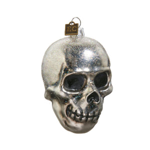 RAZ 3.25" Eric Cortina Halloween Skull Skully Glass Ornament