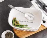 Mud Pie Home LIVIN' ON THE VEG Circa Collection White Divided Vegetable Serving Bowl