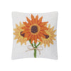 Autumn Sunflower Flower Hook Wool Throw Pillow 10" Square