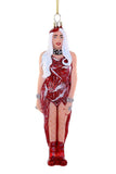 Cody Foster THE MEAT DRESS MTV 2010 Lady Gaga Outfit Glass Ornament