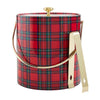 Mud Pie Home Red Royal Stewart Tartan Plaid Drink Ice Bucket and Thong Set