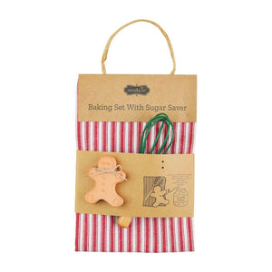 Mud Pie Home Gingerbread Cookie Baking Towel Sugar Saver and Whisk Baking Set